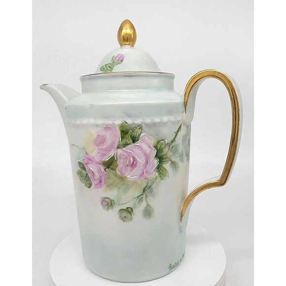 Furstenberg Porcelain Teapot Germany Floral Flower Design Gold Gilt Hand Painted - Picture 11 of 17